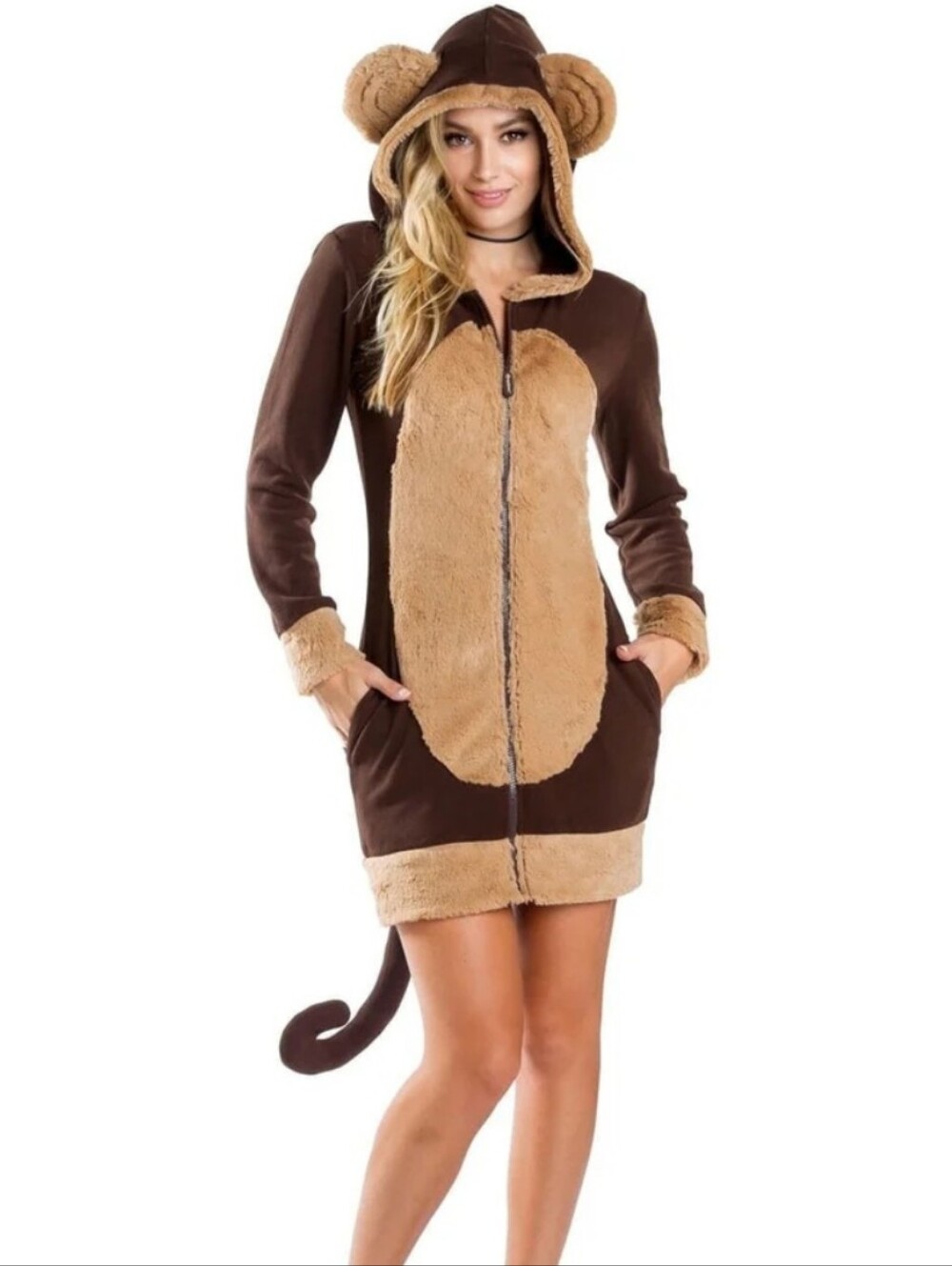 Tipsy Elves Monkey Costume Dress Full Zip New Small Halloween Dress Up